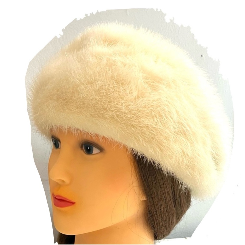 Vintage Genuine White Mink Fur Hat - Picture 13 of 13